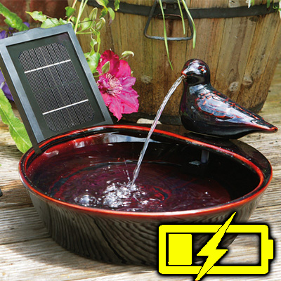 Bird Solar Water Feature - Battery Version
