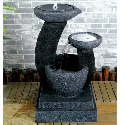 Solar Water Feature Bird Bath - Contemporary